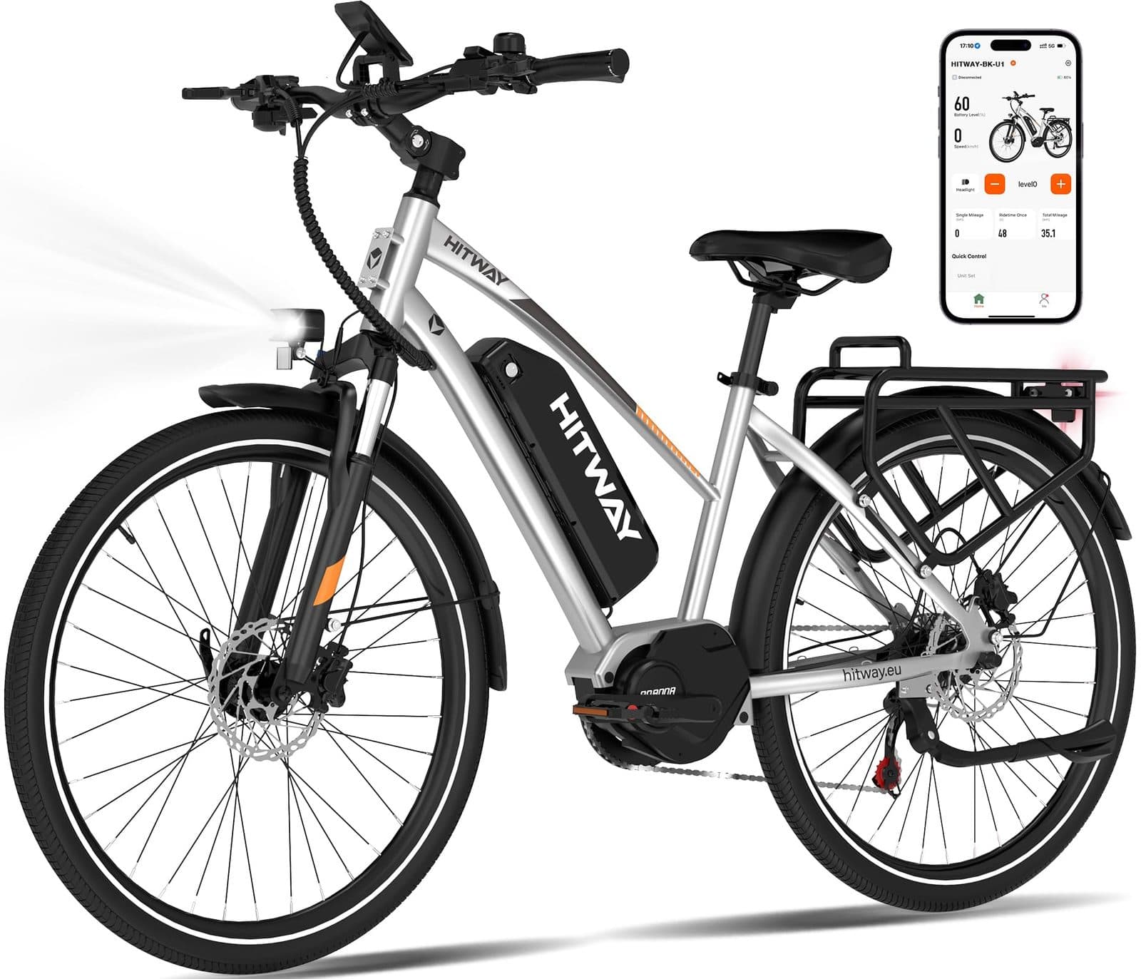 HITWAY Electric Bike 27.5" with Central Motor 250W