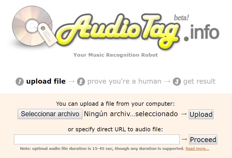 Reconocer canciones online - Audiotag